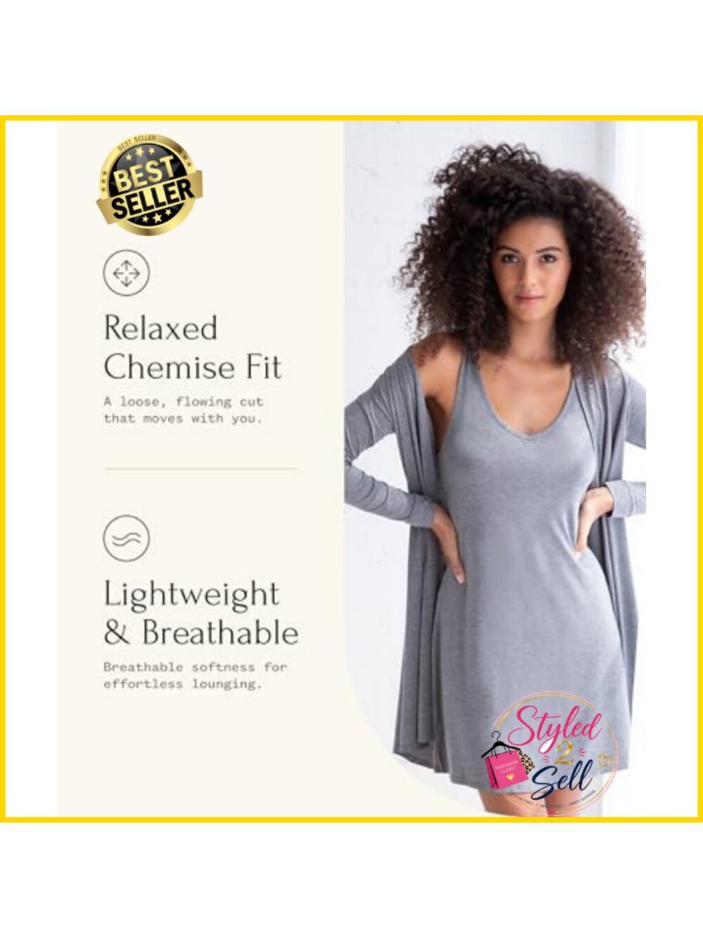 Modal Tank Chemise & Wrap Lounge Set Sleeveless V-Neck